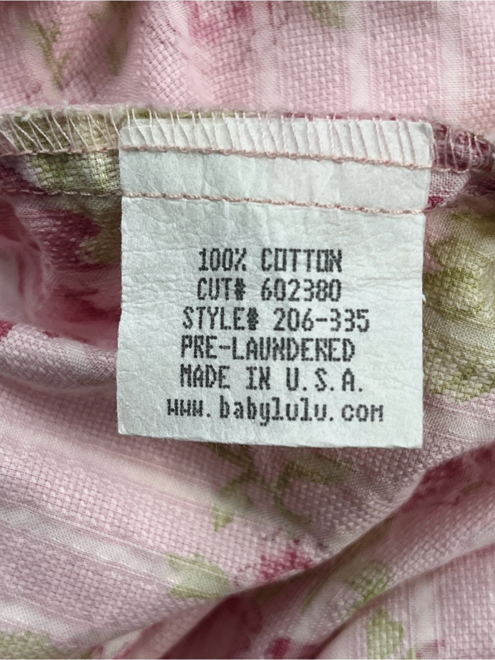 Baby Lulu 1990s Vintage Pink Floral Cotton Dress Size 9 Months - Picture 8 of 9